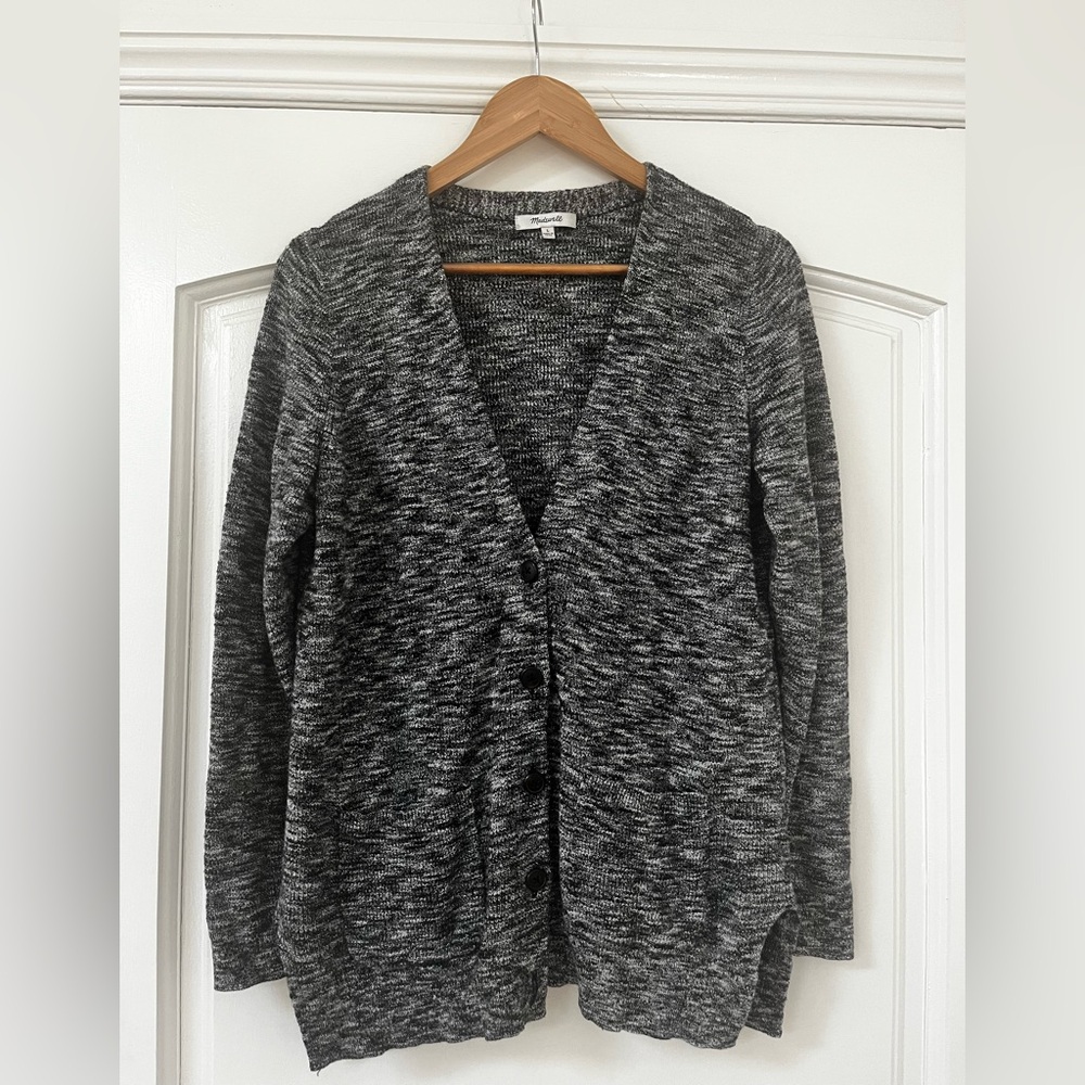 Madewell Charcoal Button-Up Cardigan
